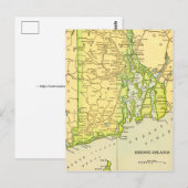 Rhode Island Map Postcard ポストカード (正面/裏面)