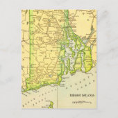 Rhode Island Map Postcard ポストカード (正面)