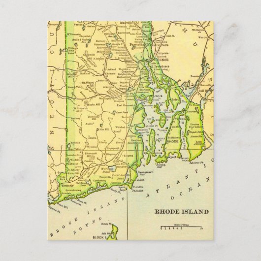 Rhode Island Map Postcard ポストカード (正面)