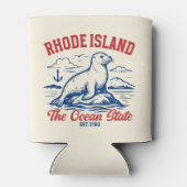 Rhode Island Nature Scene – Seal & Sea Design 缶クーラー (裏面)