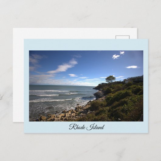 Rhode Island Ocean Cliffside Postcard ポストカード (正面/裏面)