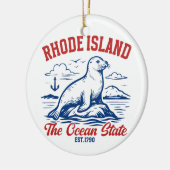 Rhode Island Ocean State Seal Design セラミックオーナメント (左)
