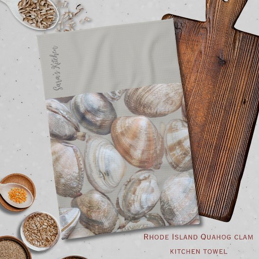 Rhode Island Quahog Clams Coastal Kitchen Towels キッチンタオル