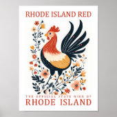 Rhode Island Red Bird of Rhode Island Travel ポスター (正面)