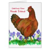 Rhode Island Red Hen Water Colorの挨拶 (正面)