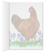 Rhode Island Red Hen Water Colorの挨拶 (内側 (右))