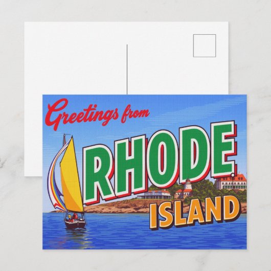 Rhode Island Sailboat Mansion ポストカード (正面/裏面)
