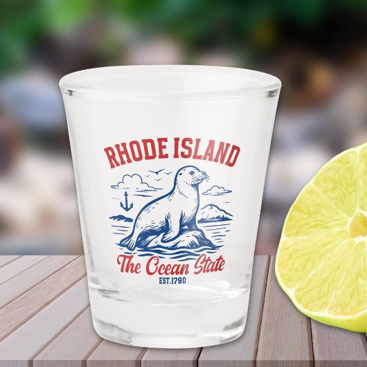 Rhode Island Seal Illustration for Tourists ショットグラス