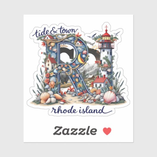 Rhode Island Sticker | Tide & Town Coastal Design シール (シート)