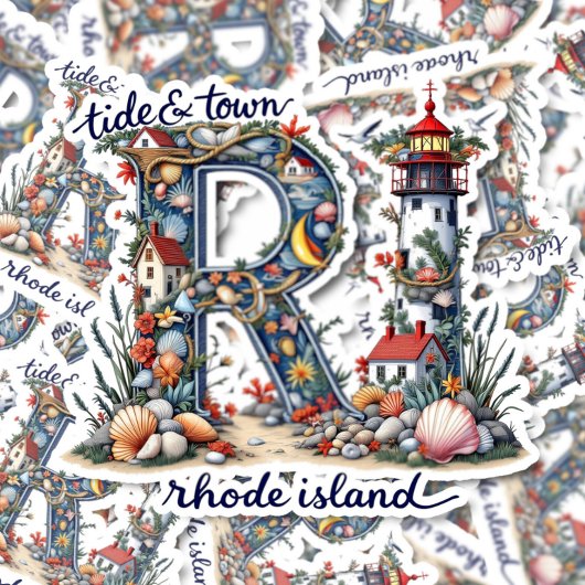 Rhode Island Sticker | Tide & Town Coastal Design シール