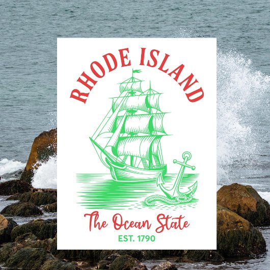 Rhode Island Travel Nautical Ocean State Est. 1790 ポストカード