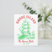 Rhode Island Travel Nautical Ocean State Est. 1790 ポストカード (スタンド正面)