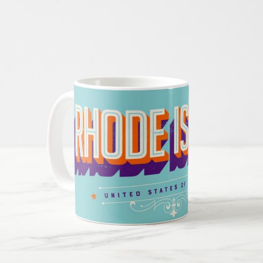 Rhode Island USA  Retro Postcard Mug コーヒーマグカップ (正面左)
