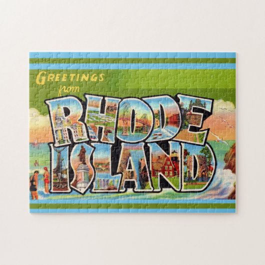  Rhode Island Vintage Postcard 11x14 ジグソーパズル (横)