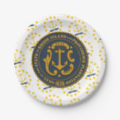 Rhode Islander Flag & Seal, Rhode Island ペーパープレート (正面)