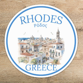 Rhodes Greece Watercolor – Greek Island Travel シール