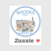 Rhodes Greece Watercolor – Greek Island Travel シール (シート)
