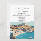Rhodes Greece Wedding Invitation Retro 招待状 (正面)