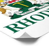 Rhodesia Coat Of Arms Zimbabwe Funny South Africa  ポスター (角)