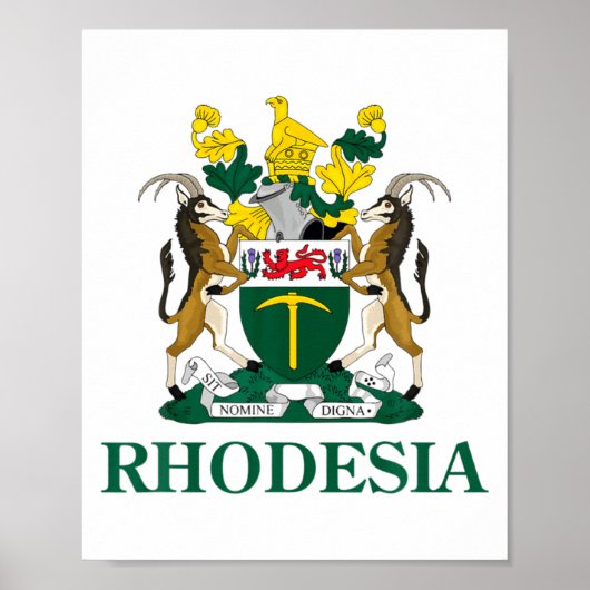 Rhodesia Coat Of Arms Zimbabwe Funny South Africa  ポスター (正面)