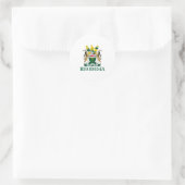 Rhodesia Coat Of Arms Zimbabwe Funny South Africa  ラウンドシール (バッグ)