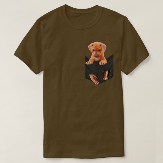 Rhodesianおもしろい Ridgebackのためにあなたのポケットに犬L Tシャツ (デザイン正面)