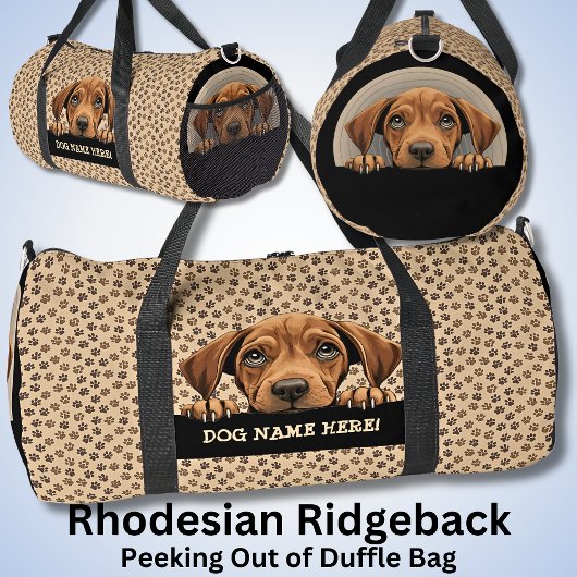 Rhodesian Ridgebackという名前の犬の追加 ダッフルバッグ