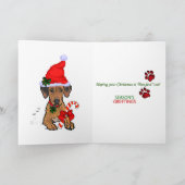 Rhodesian Ridgebackのクリスマスのギフト シーズンカード (内部)