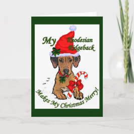Rhodesian Ridgebackのクリスマスのギフト シーズンカード