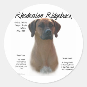 Rhodesian Ridgebackの歴史のデザイン ラウンドシール