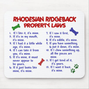 RHODESIAN RIDGEBACKの特性の法律2 マウスパッド