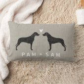 Rhodesian Ridgebackは愛のシルエットを描きます-個人化して下さい ランバークッション (ブランケット)