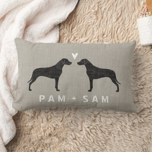 Rhodesian Ridgebackは愛のシルエットを描きます-個人化して下さい ランバークッション (ブランケット)