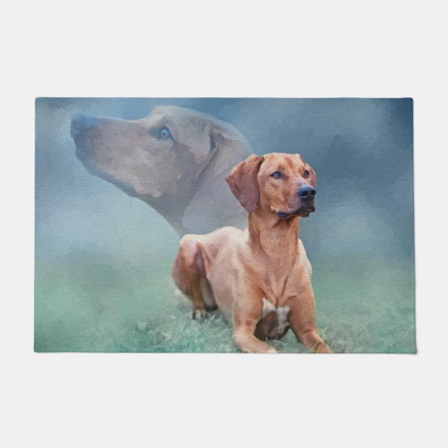 Rhodesian Ridgeback犬のコラージュ ドアマット (正面)