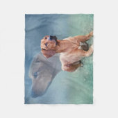 Rhodesian Ridgeback犬のコラージュ フリースブランケット (正面)