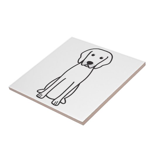 Rhodesian Ridgeback犬の漫画 タイル (側面)