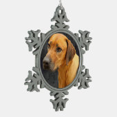 Rhodesian Ridgeback スノーフレークピューターオーナメント (左)