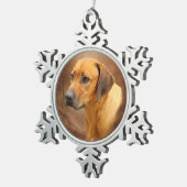 Rhodesian Ridgeback スノーフレークピューターオーナメント (右)