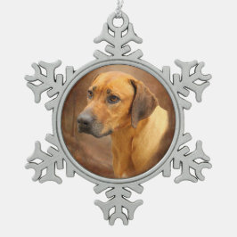 Rhodesian Ridgeback スノーフレークピューターオーナメント