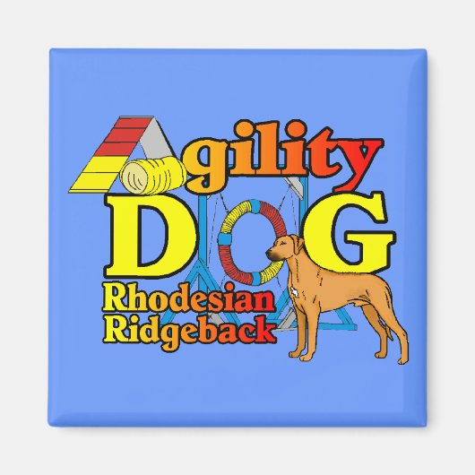 Rhodesian_Ridgeback_Agility マグネット (正面)
