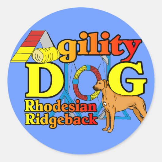 Rhodesian_Ridgeback_Agility ラウンドシール (正面)