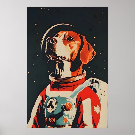 Rhodesian Ridgeback Astronaut Poster, Rhodesian ポスター (正面)