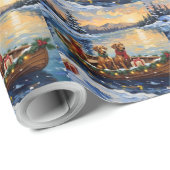 Rhodesian Ridgeback Christmas Boat Holiday ラッピングペーパー (ロールコーナー)