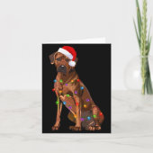 Rhodesian Ridgeback Christmas Lights Xmas Dog Love カード (正面)