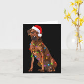 Rhodesian Ridgeback Christmas Lights Xmas Dog Love カード (黄色い花)