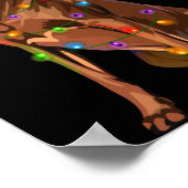 Rhodesian Ridgeback Christmas Lights Xmas Dog Love ポスター (角)