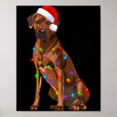 Rhodesian Ridgeback Christmas Lights Xmas Dog Love ポスター (正面)