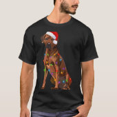 Rhodesian Ridgeback Christmas Lights Xmas Dog Love Tシャツ (正面)