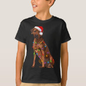 Rhodesian Ridgeback Christmas Lights Xmas Dog Love Tシャツ (正面)