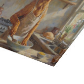 Rhodesian Ridgeback Cooking in Kitchen カッティングボード (角)